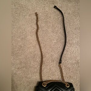 Authentic GUCCI GG Matalesse Mini Black and Gold Shoulder Bag without Straps